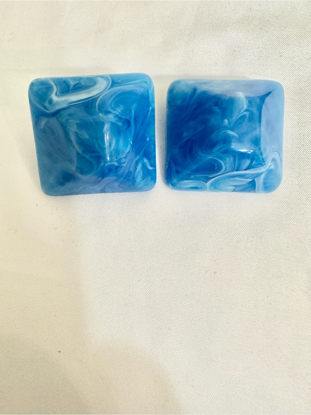 Vintage Blue Swirl Acrylic/Resin  Squares (Posts)
